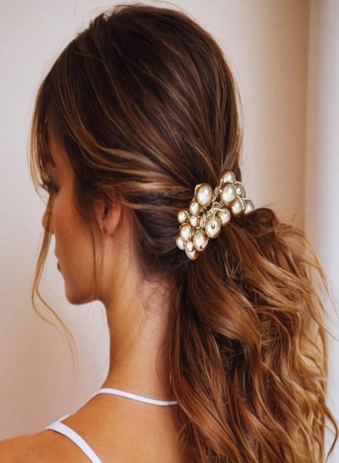 CAKURE Pearl Hair Ties Beaded Ponytail Holder Fancy Hair Scrunchies Pearl Hair Accessories for Women (Pack of 3) - Image 3