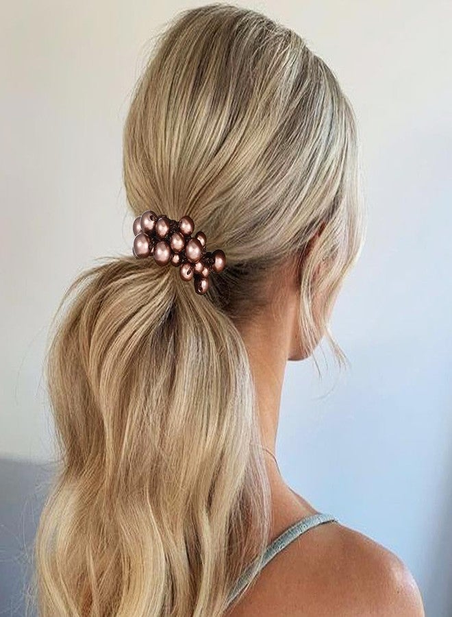 CAKURE Pearl Hair Ties Beaded Ponytail Holder Fancy Hair Scrunchies Pearl Hair Accessories for Women (Pack of 3) - Image 5