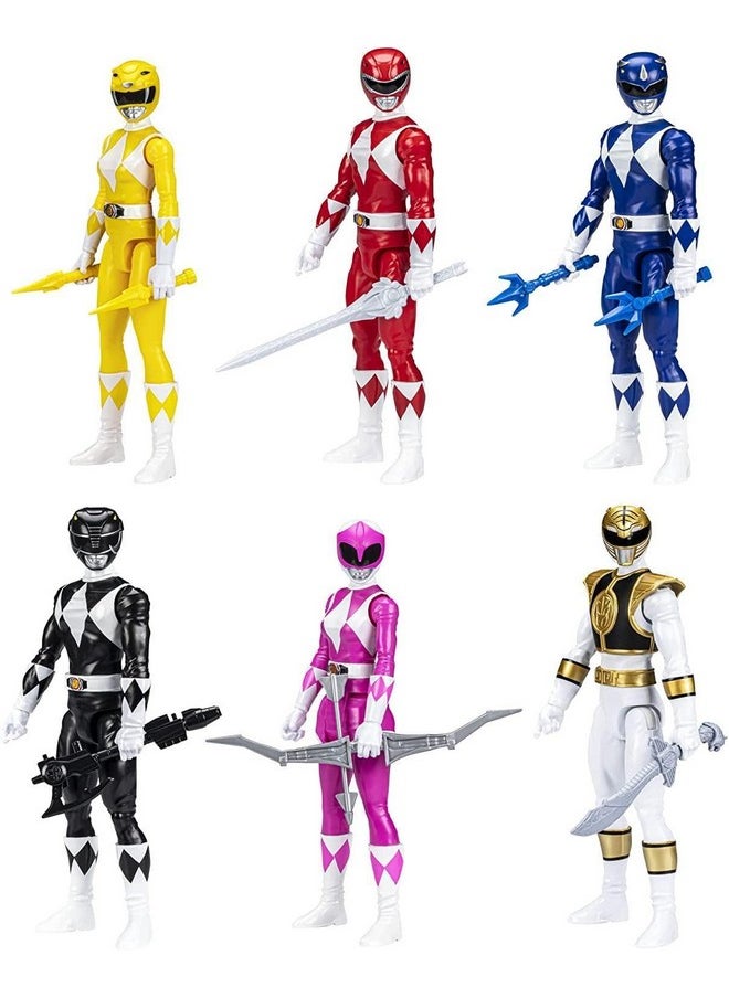 POWER RANGERS - Mighty Morphin Multipack 12-Inch Action Figure 6-Pack, Toys With Accessories For Kids 4 And Up (Amazon Exclusive) - Image 1
