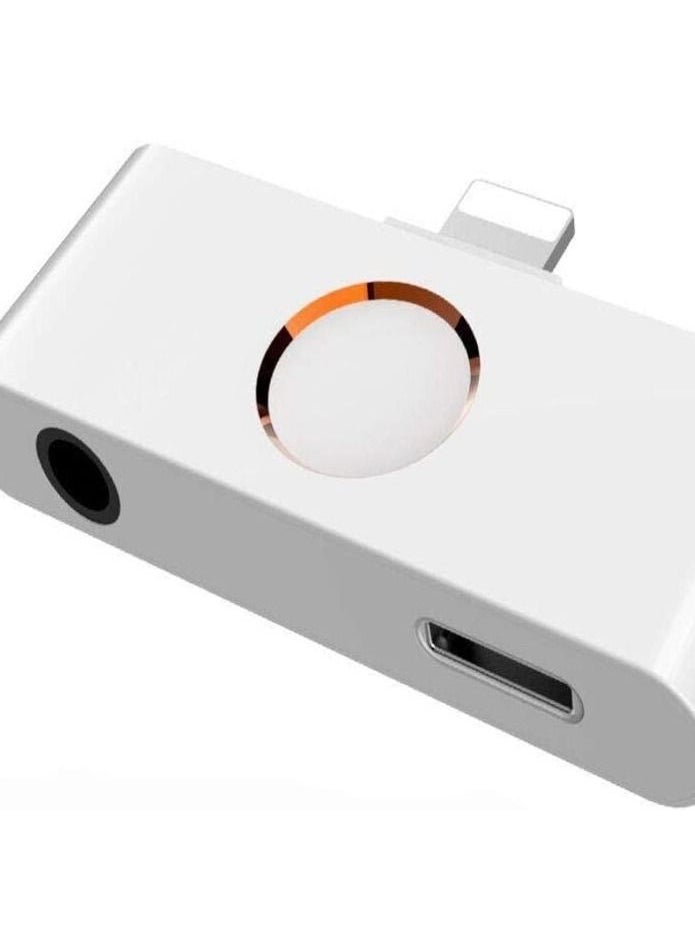 Home Button Audio Charge Adapter for Phone Audio Adapter with 3.5mm Earphone Jack - Support Music and Charging at the same time - Compatible with ios