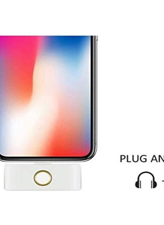 Home Button Audio Charge Adapter for Phone Audio Adapter with 3.5mm Earphone Jack - Support Music and Charging at the same time - Compatible with ios