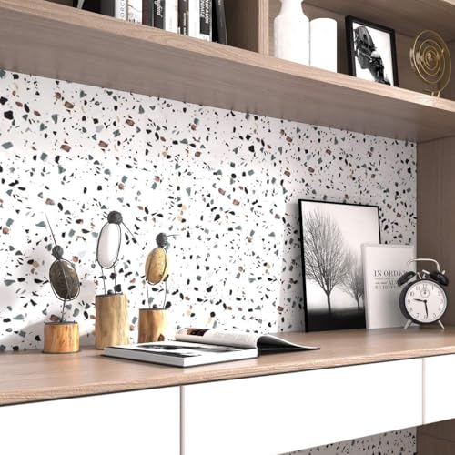 ELTON Granite Self Adhesive Waterproof Contact Film Wallpaper for Countertops Cupboard Door, Almirah, Fridge, Tabletop, Wall, Floor (EL2222, Glossy White Spotted Granite, 50 Square FT) - Image 4