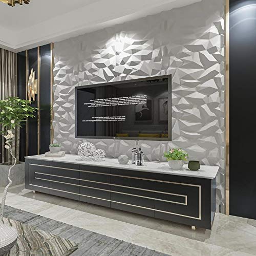 Art3d Art3d PVC 3D Diamond Wall Panel Jagged Matching-Matt White, for Residential and Commercial Interior Decor  - Image 2
