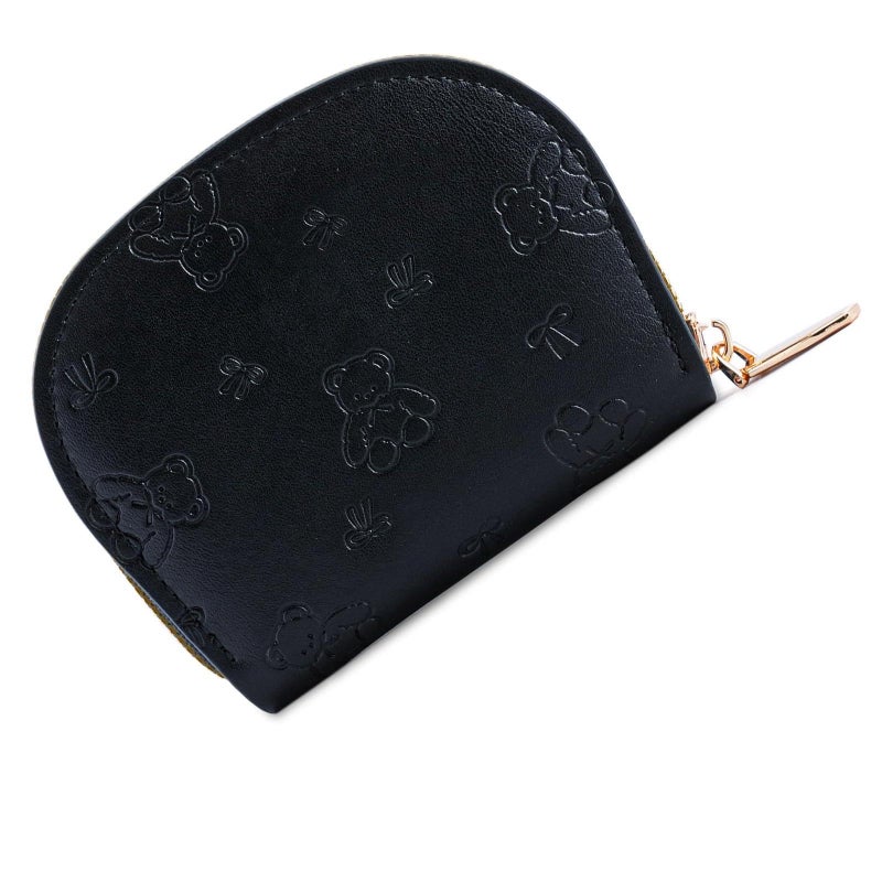 Travel Wallet - Compact Women’s Wallet Featuring Secure Zippers, Ample Interior Space, Card Slots, and Cash Compartment, Elegant Black Design for Daily Use - Image 1