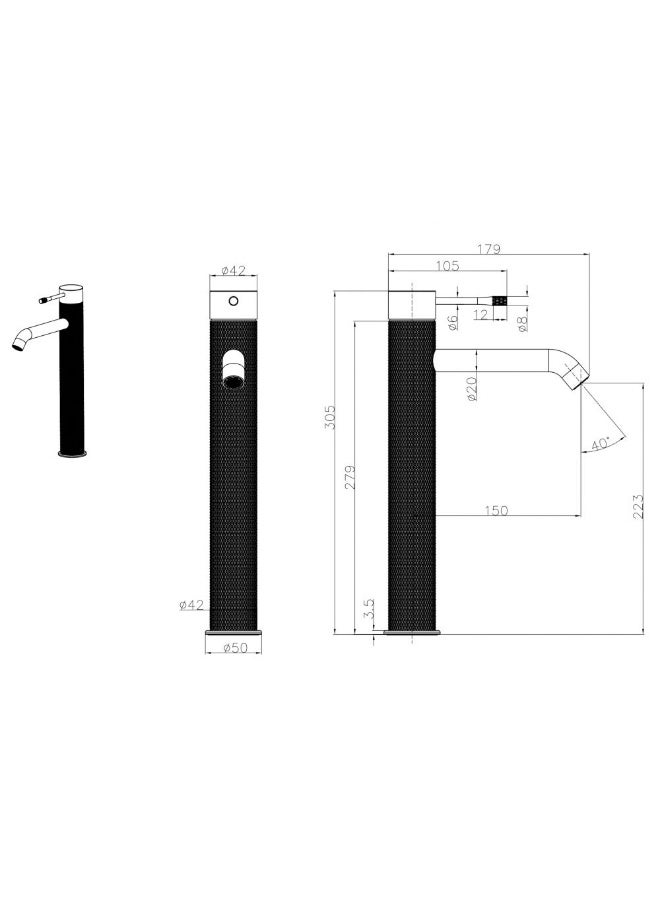 DANUBE HOME Milano Plus Ciro Art Brushed Brass Bathroom Mixer Tap Luxury Modern UAE - Image 2