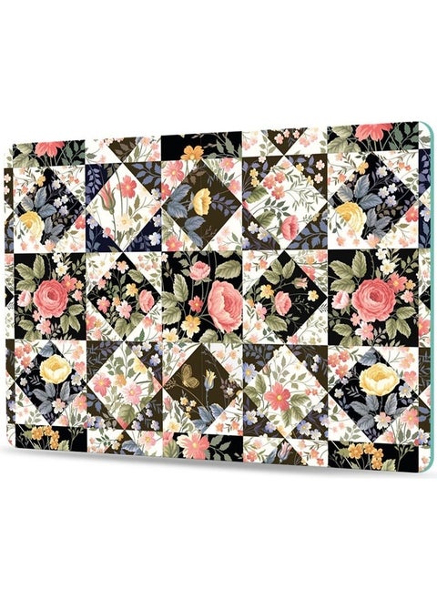 Glass Cutting Board and Serving Board with Mixed Flower Pattern