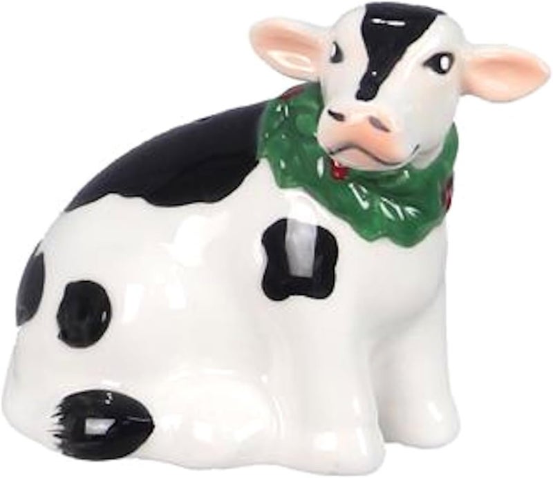 The Bridge Collection Country Christmas Cow Salt and Pepper Shaker Set  2 Piece Set Cow Kitchen Items  Farmhouse Holiday Fun Salt and Pepper Shakers for Farm Animal Home Decor - Image 4