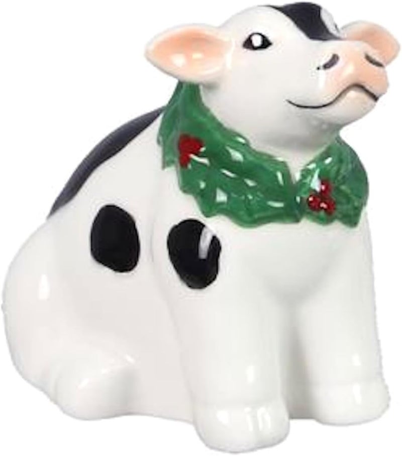 The Bridge Collection Country Christmas Cow Salt and Pepper Shaker Set  2 Piece Set Cow Kitchen Items  Farmhouse Holiday Fun Salt and Pepper Shakers for Farm Animal Home Decor - Image 3