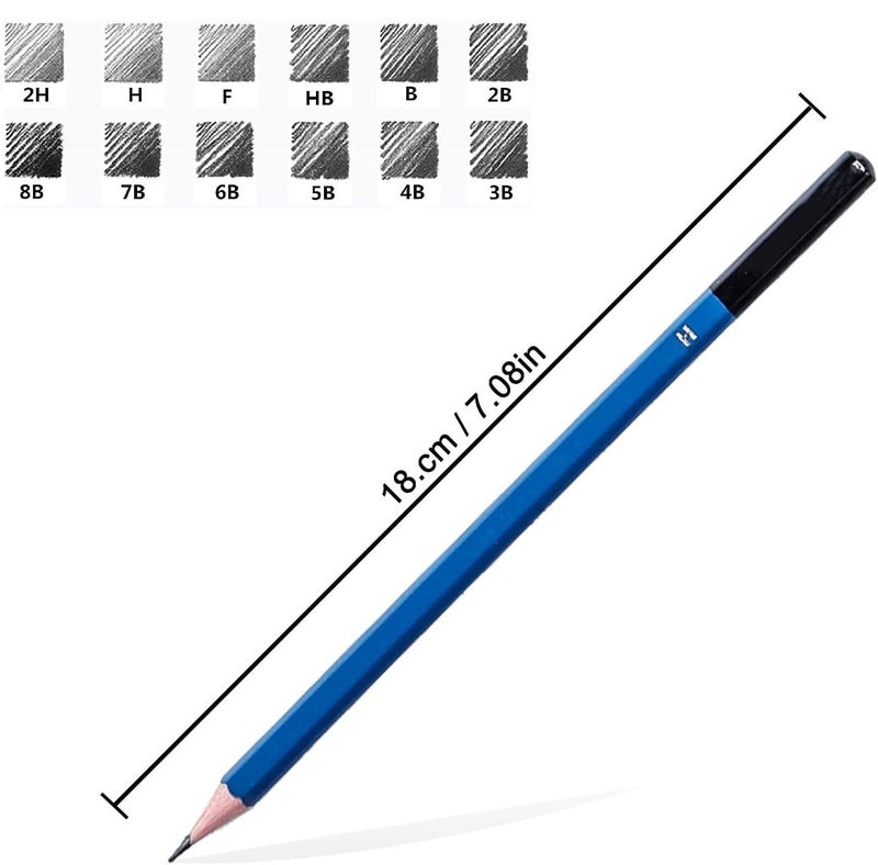 Corslet Set of 60 Pcs Drawing Kit 48 Pcs Colour Pencil Set Pencil Colour & 12 Pcs Drawing Pencil Set Art Supplies for Artist Sketch Shading Graphite Pencils Set Sketch Kit for Sketching and Shading - Image 3