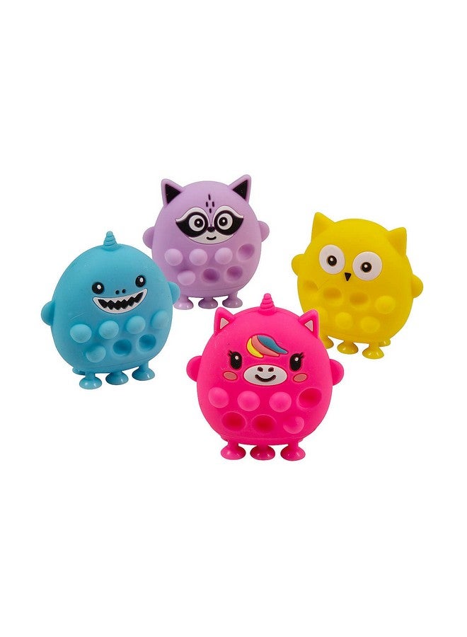 Fun Express 3D Lotsa Pop Suction Characters, 4 Pieces