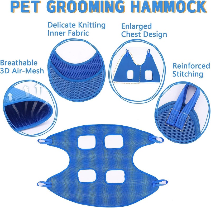 AZOD Pet Grooming Hammock for Dog & Cat with Nail Trimmers/Nail Clipper/Slings/Comb for Grooming,Breathable Dog Hammock Restraint Bag Dog Grooming Harness for Small Dog & Cat - Image 3