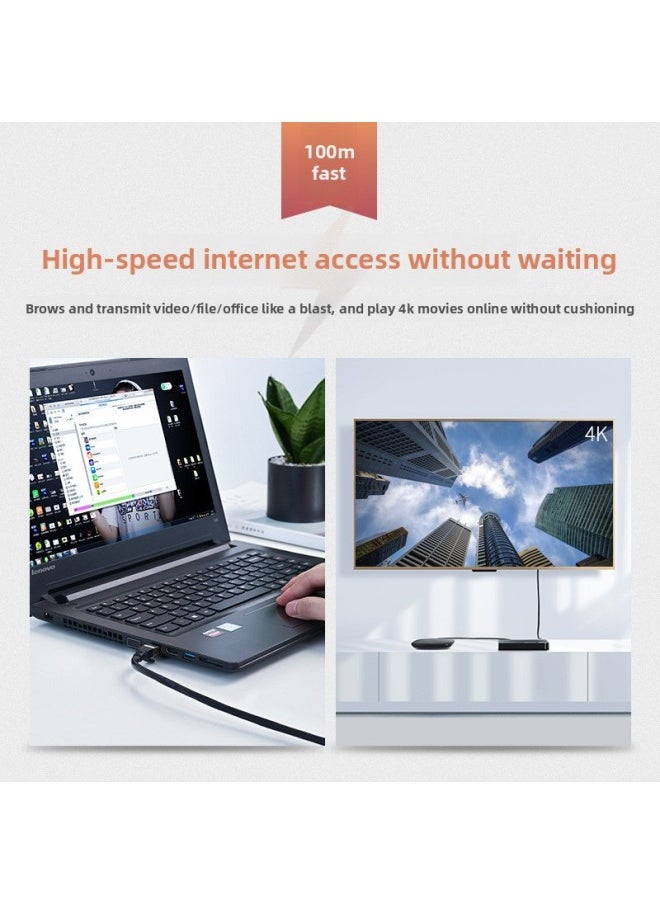 Generic Lvlian Class 7 Network Cable Household Broadband Computer Router High-speed Cat7 Class 10 Gigabit 1 Pure Copper Shielding 10 M 5-Color:10 Gigabit Network Cable With Shield-flat Cable-Line Length:1.5m  - Image 4