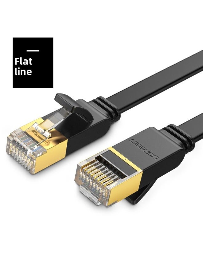Generic Lvlian Class 7 Network Cable Household Broadband Computer Router High-speed Cat7 Class 10 Gigabit 1 Pure Copper Shielding 10 M 5-Color:10 Gigabit Network Cable With Shield-flat Cable-Line Length:1.5m  - Image 1