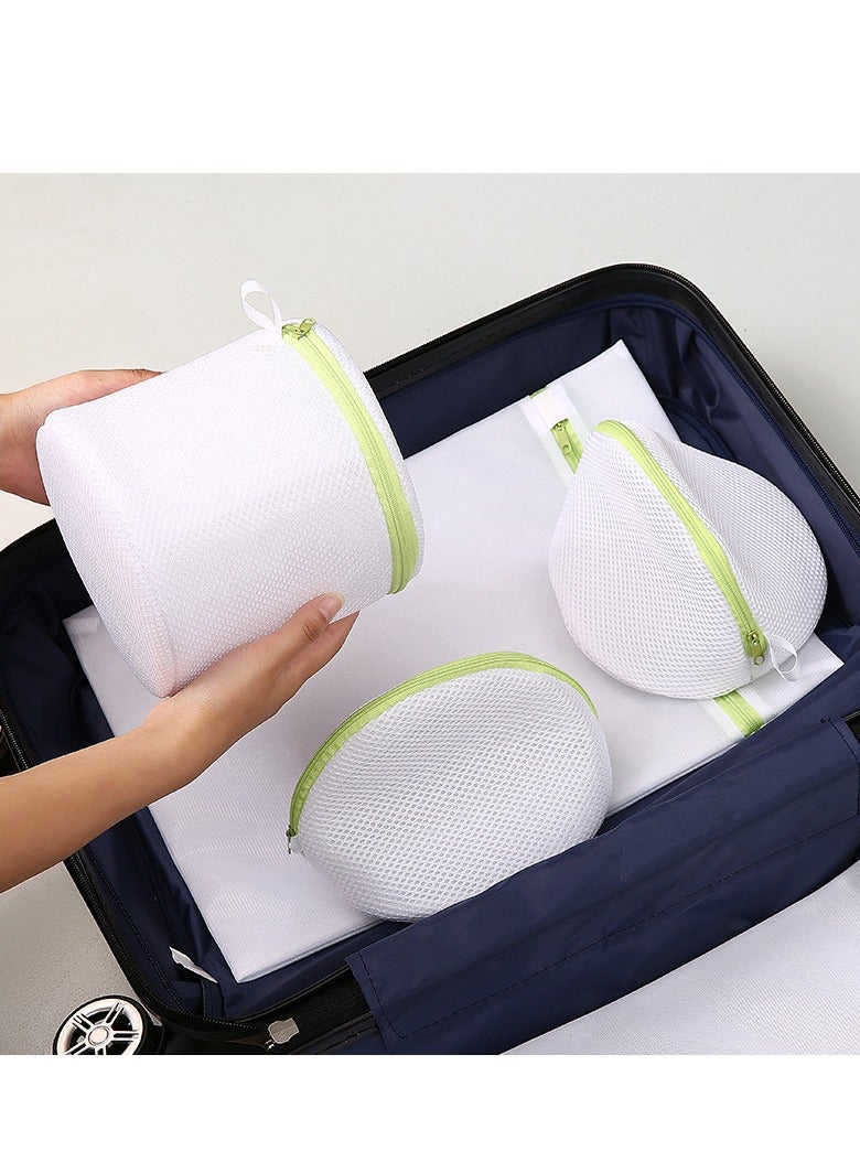 6-Piece Zipper Laundry Bags White/Green 5 Size For Washing Lingerie And Delicate Garments, Protect Your Clothing From Deformation and Scratches  - Image 5