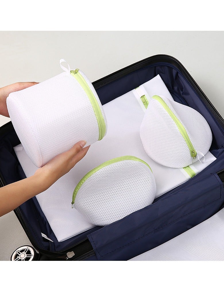 6-Piece Zipper Laundry Bags White/Green 5 Size For Washing Lingerie And Delicate Garments, Protect Your Clothing From Deformation and Scratches  - Image 3