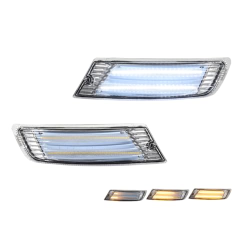 Tonsya For 2005 2006 2007 Jeep Liberty Front Bumper Signal Parking Side Marker lights Clear Lens 57010124AA-PFM, 55156766AE, 55156767AE, CH2521143, CH2520143 - Image 1
