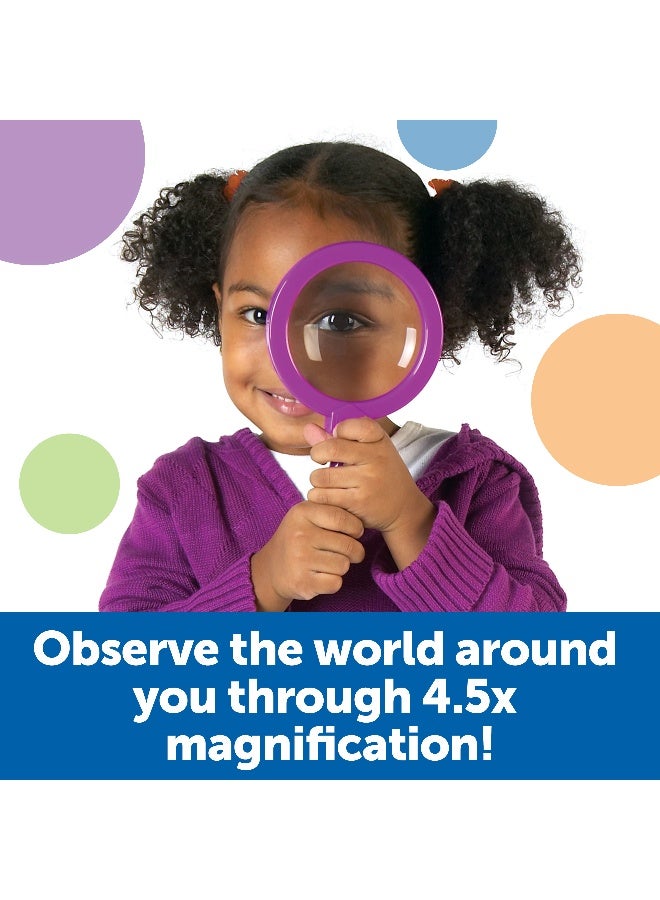 ليرننج ريسورسز مجموعة من 6 عدسات مكبرة كبيرة لمادة العلوم الأساسية من Learning Resources، تكبير 4.5x، حامل مدمج، مثالية للأيدي الصغيرة، مثالية لدروس علوم الحياة، للأعمار من 3 سنوات فما فوق - Image 2