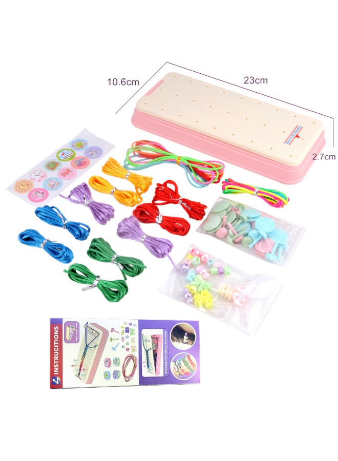 Play Home Creative DIY Braided Bracelet Braided Bracelet Suit Toy Jewelry Toy-Color:Light Yellow - Image 1
