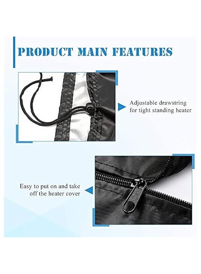 Patio Heater Covers,Round Patio Heater Cover Outdoor Stand Up Heater Cover Waterproof With Zipper,87 x 34 x 19 Inch,Black - Image 2