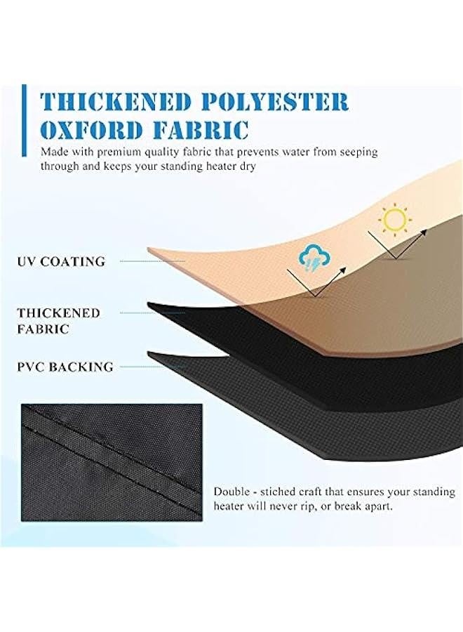 Patio Heater Covers,Round Patio Heater Cover Outdoor Stand Up Heater Cover Waterproof With Zipper,87 x 34 x 19 Inch,Black - Image 5