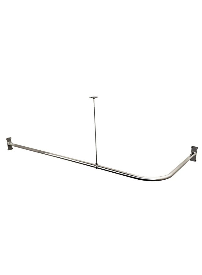 Artiwell قضيب ستارة دش على شكل L من Artiwell مع دعم سقفي مطلي بالكروم - Image 2