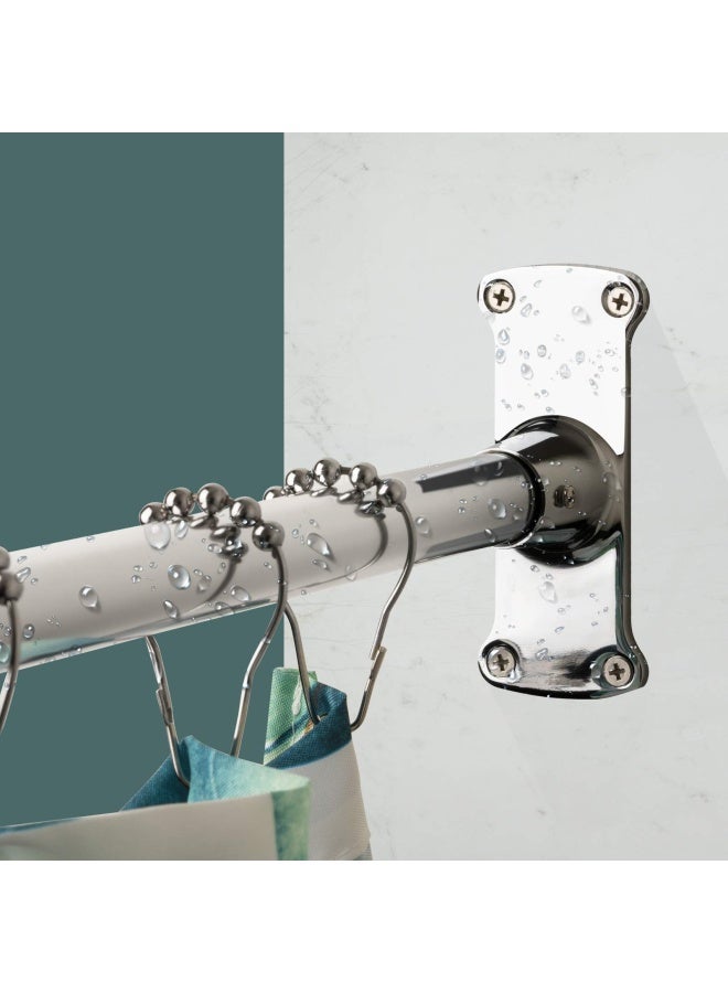 Artiwell قضيب ستارة دش على شكل L من Artiwell مع دعم سقفي مطلي بالكروم - Image 4