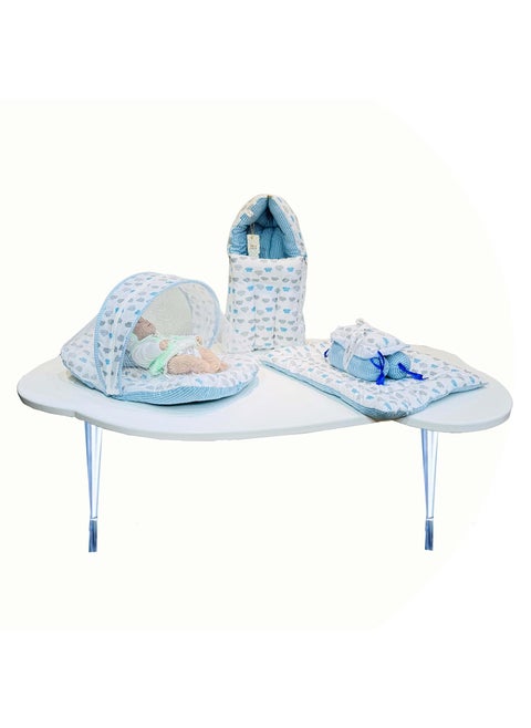 Infantbond Complete Bedding Set Essentials Combo for Baby 06 MonthsCloud Line Blue