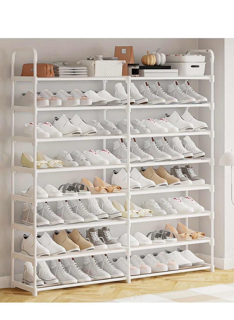 ALMUFARREJ 16-Layer Double Row Storage Shoe Rack White