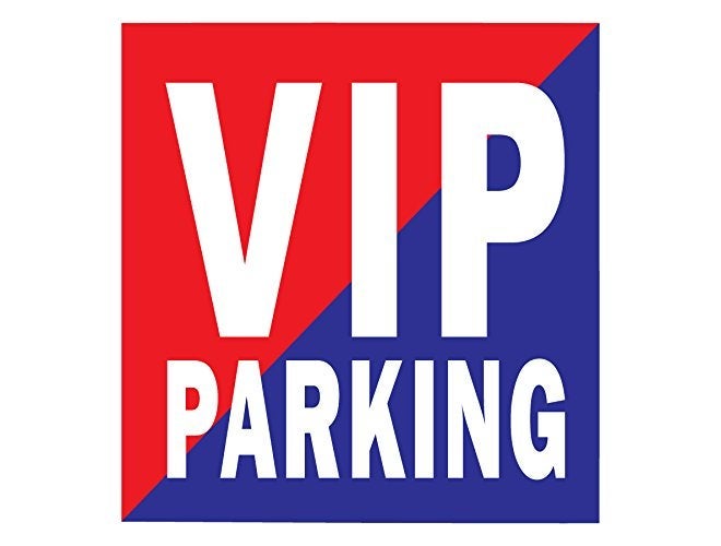 Fusion Graphix Fusion Vip Parking in Red-Blue Car Safety Decal Sticker, Vinyl - Image 1