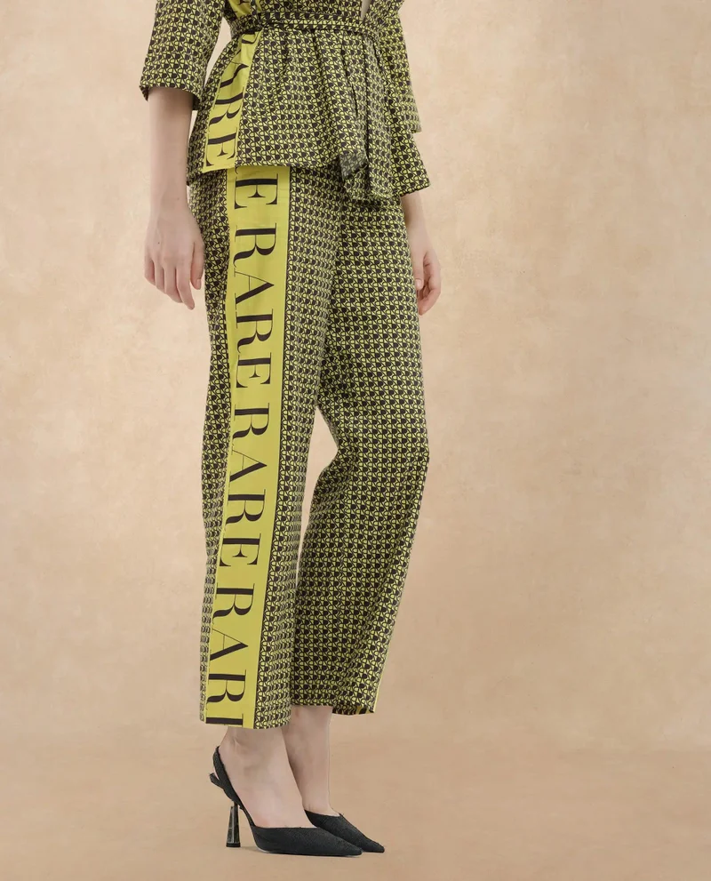 Rareism Women's Monogram Travel Chic Trouser