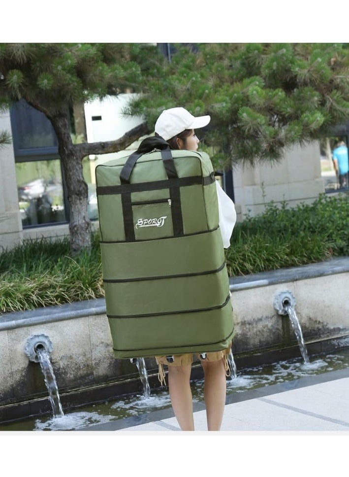 SPORT Expandable Extra Large Travel Oxford Duffel Luggage Bag with Spinner Wheels Waterproof Lightweight Traveling Foldable Suitcas - Image 5