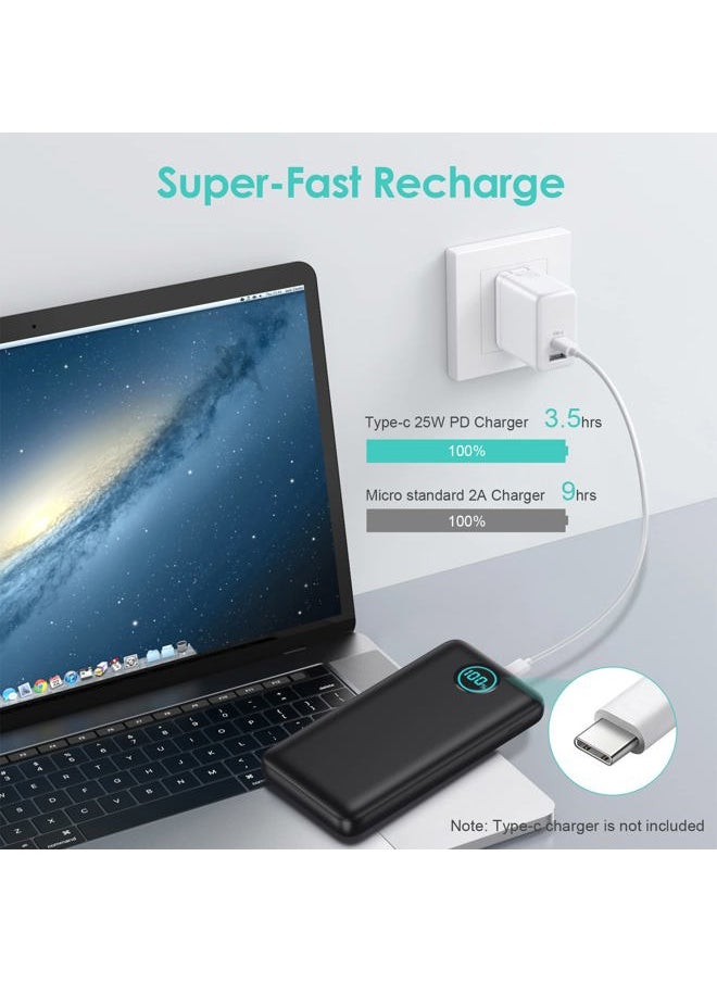Pxwaxpy - Portable Charger Power Bank 30,800mAh LCD Display Power Bank,25W PD Fast Charging +QC 4.0 Quick Phone Charging Power Bank Tri-Outputs Battery Pack Compatible with iPhone,Android etc(Black) - Image 1
