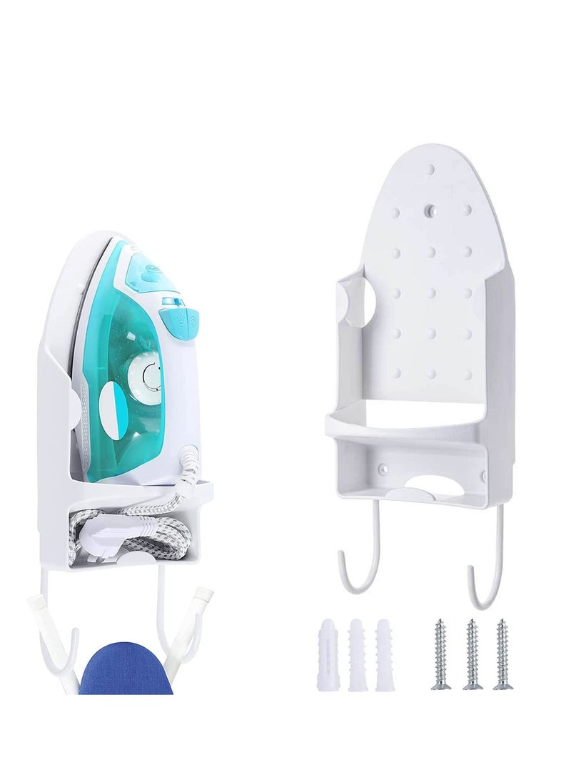Generic Ironing Board Holder Wall Mounted Storage Organizer, Electric Iron Holder Household Bathroom Shelf with Heat Resistant Tray Storage Organizer Easily Mount Against Wall  - Image 1