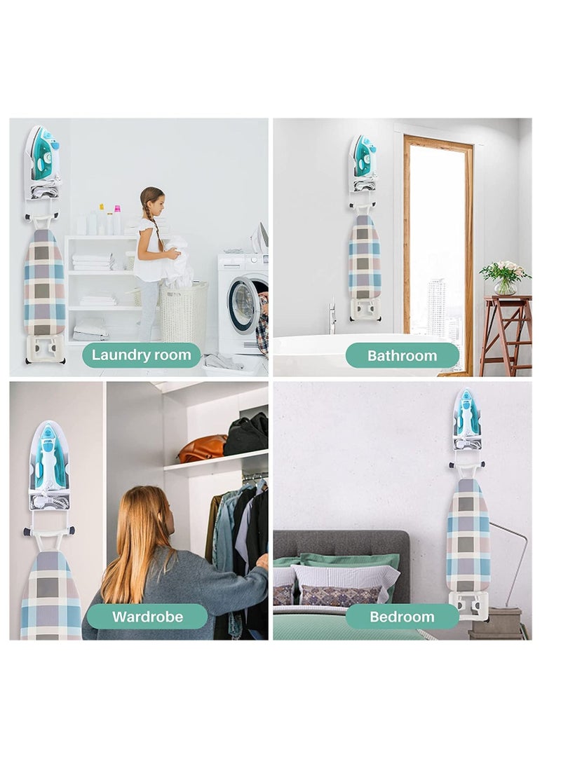 Generic Ironing Board Holder Wall Mounted Storage Organizer, Electric Iron Holder Household Bathroom Shelf with Heat Resistant Tray Storage Organizer Easily Mount Against Wall  - Image 4