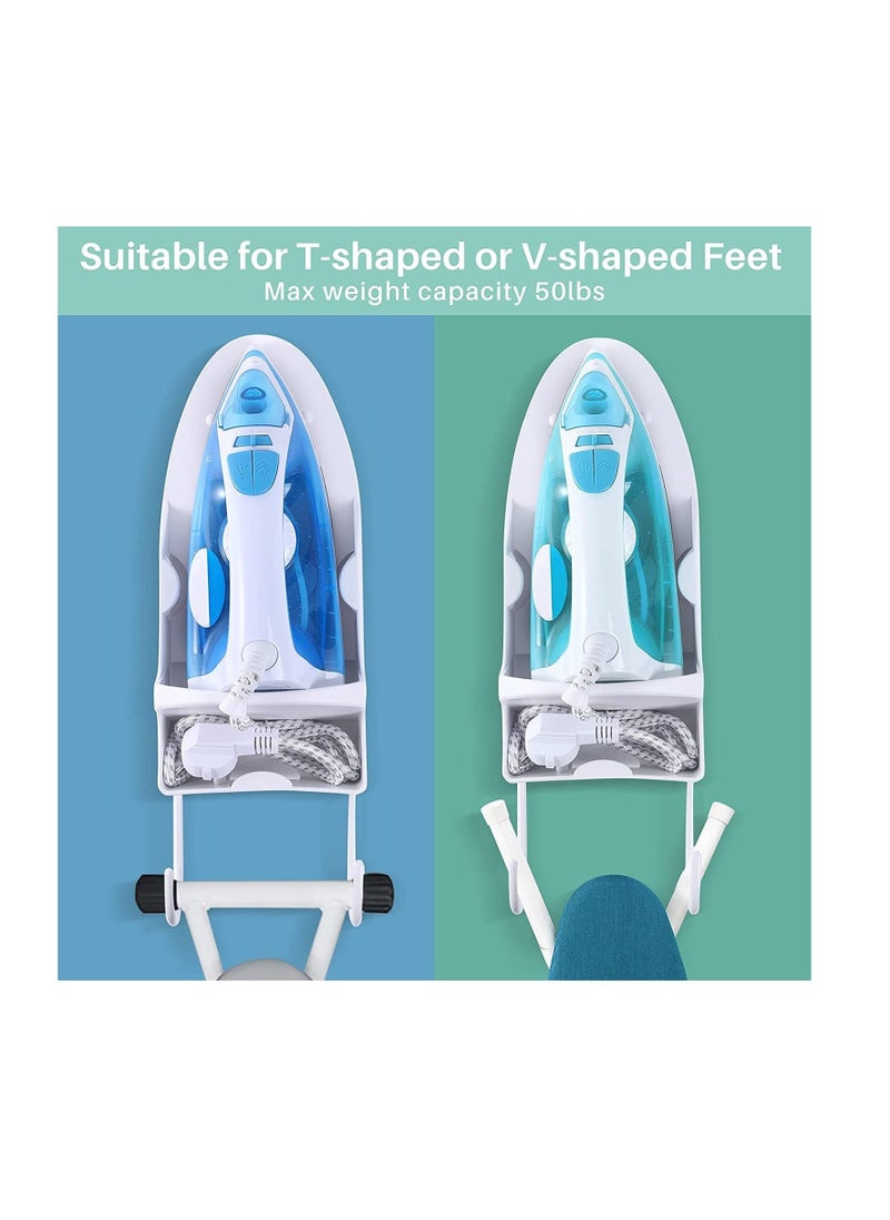 Generic Ironing Board Holder Wall Mounted Storage Organizer, Electric Iron Holder Household Bathroom Shelf with Heat Resistant Tray Storage Organizer Easily Mount Against Wall  - Image 3