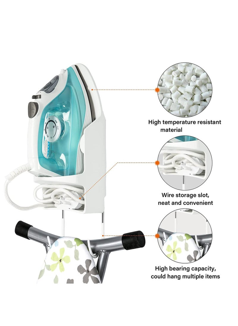 Generic Ironing Board Holder Wall Mounted Storage Organizer, Electric Iron Holder Household Bathroom Shelf with Heat Resistant Tray Storage Organizer Easily Mount Against Wall  - Image 5