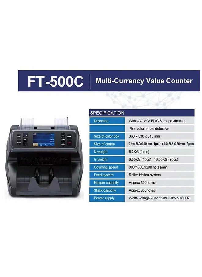 Generic - Mixed money sorting and counterfeit detection machine / dollar - euro - Chinese yuan - Turkish lira / FT-500S - Image 1