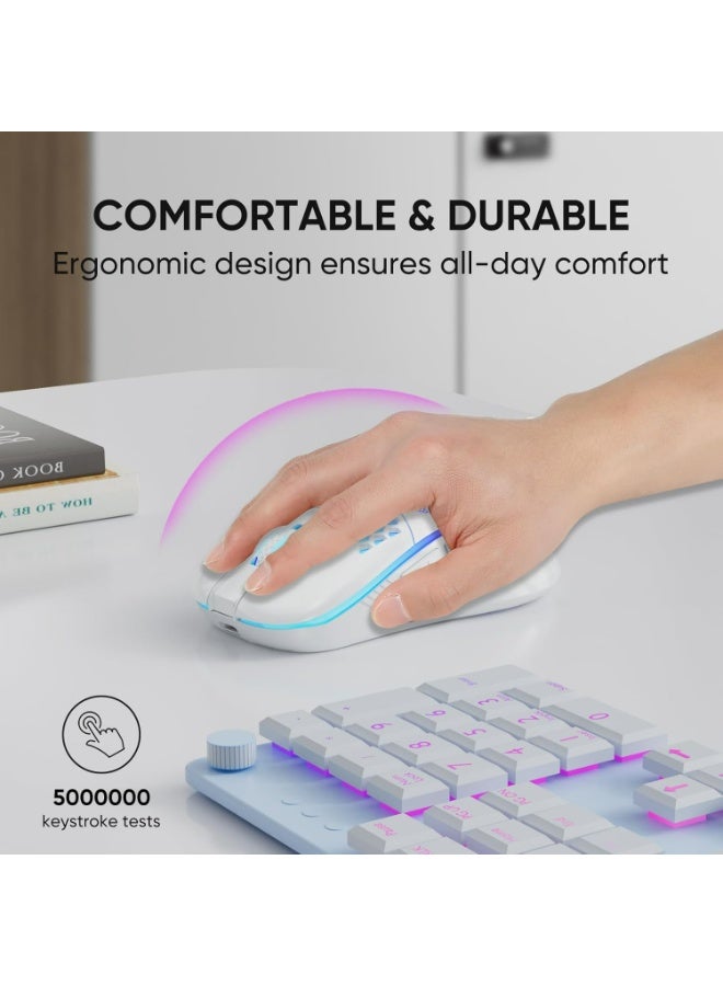 ﻿  الألعاب اللاسلكية الماوس Honeycomb 2.4G USB الماوس اللاسلكي RGB قابلة لإعادة الشحن لعبة الكمبيوتر الشخصي الفئران مع أضواء LED 7 ألوان، 3 DPI قابل للتعديل لأجهزة الكمبيوتر المكتبية ويندوز الكمبيوتر المحمول ﻿ ﻿ ﻿ ﻿ ﻿ ﻿ - Image 3