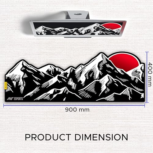 Ant Esports Unique Design Mountain Red Extended Gaming Mouse Pad – Large 900x400mm Waterproof Desk Mat, Non-Slip Rubber Base, Multicolour Mousepad for Gamers, Office & Home Use - Image 2