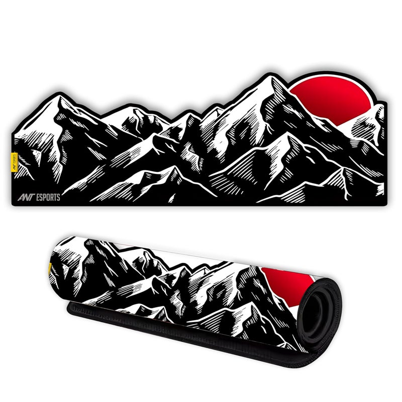 Ant Esports Unique Design Mountain Red Extended Gaming Mouse Pad – Large 900x400mm Waterproof Desk Mat, Non-Slip Rubber Base, Multicolour Mousepad for Gamers, Office & Home Use - Image 5