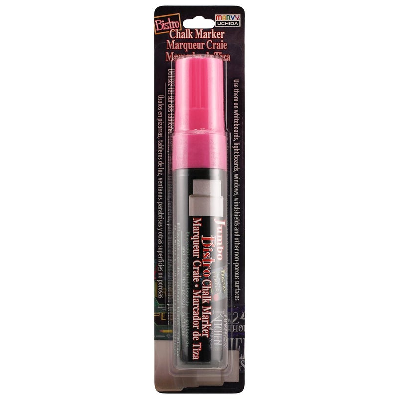 Uchida 481-C-F9 Marvy Jumbo Broad Point Tip Bistro Chalk Marker, Fluorescent Pink - Image 1