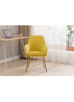 Mahmayi HYDC031G Velvet Dining Chair with Golden Metal Legs - Yellow (Pack of 2) - pzsku/Z33ED74EB04D023D85877Z/45/_/1696473563/8c1156bf-8d1e-42a6-907d-ff516fe04e26