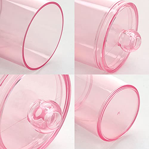 Tbestmax 4 pcs Qtips Holder Bathroom Container, 10 OZ Apothecary Jar, Pink Cotton Ball/Swabs Dispenser Organizer for Storage - Image 4