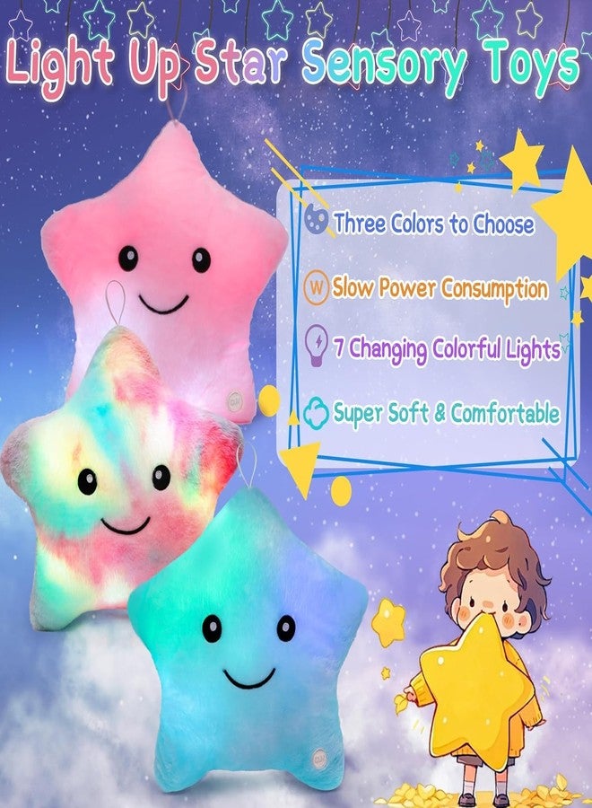 Subao Sensory Toys for Kids with Autism,14" Light Up Star Soft Plush Toddler Pillow,Autism Sensory Products,Stress Relief Kids ADHD Toys,Birthday Xmas Easter Gifts for Girls 3 4 5 6 7 8 9 10 Pink - Image 4
