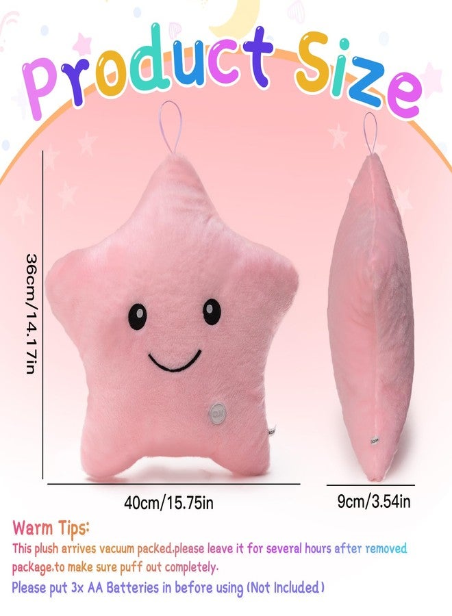 Subao Sensory Toys for Kids with Autism,14" Light Up Star Soft Plush Toddler Pillow,Autism Sensory Products,Stress Relief Kids ADHD Toys,Birthday Xmas Easter Gifts for Girls 3 4 5 6 7 8 9 10 Pink - Image 5