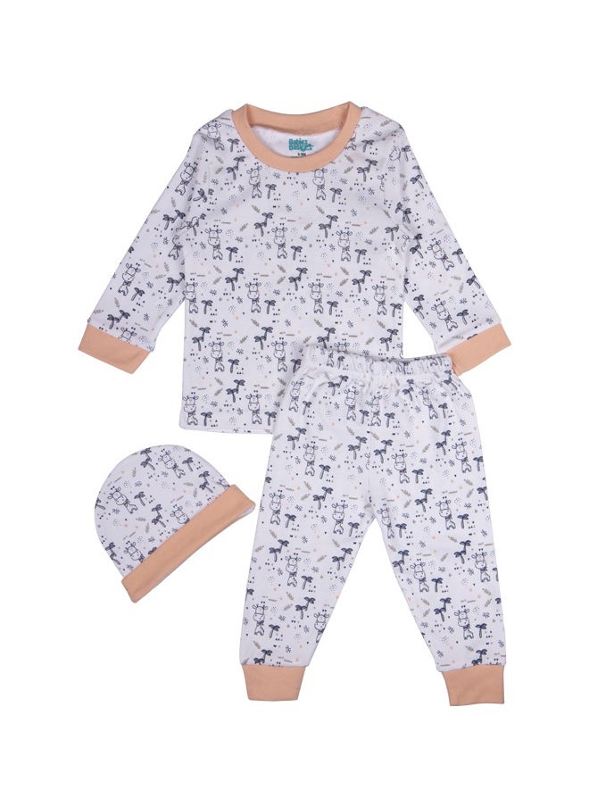 Babies Basic 7 Piece Unisex 100% Cotton Gift Set Include Bib, Blanket, Mitten, Cap, Romper, Top And Bottom Set  - Image 2