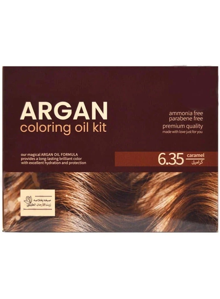 Argan Coloring Oil Kit - 6.35 Caramel