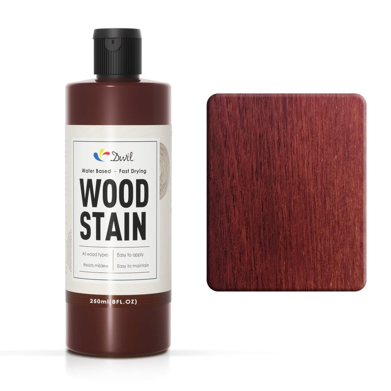 DWIL Water Based Wood Stain - Multiple Finishes, Fast Drying, Indoor and Outdoor Furniture, Wood Paneling, Cabinets and More, Low Odor ï¼† Non-Toxic (8.5oz Red Cherry) - Image 1