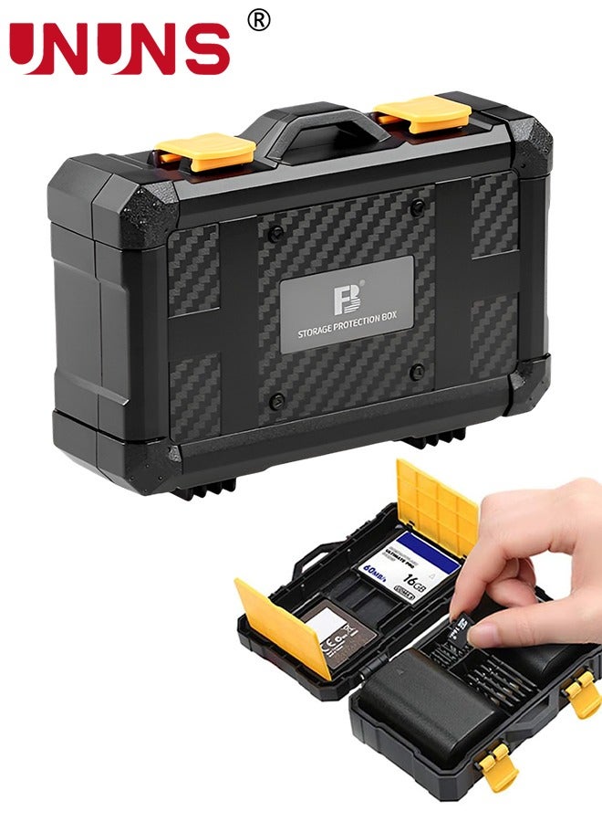 UNUNS Camera Battery Memory Card Case,Memory Card Hard Protector Case,Water-Resistant Compact DSLR SLR Battery Organizer Storage For 2 Camera Batteries 9 TF Cards 5 SD Cards 2 XQD Or 2 CF Cards - Image 1