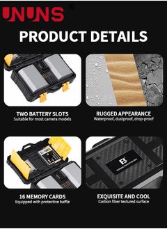 UNUNS Camera Battery Memory Card Case,Memory Card Hard Protector Case,Water-Resistant Compact DSLR SLR Battery Organizer Storage For 2 Camera Batteries 9 TF Cards 5 SD Cards 2 XQD Or 2 CF Cards  - Image 4